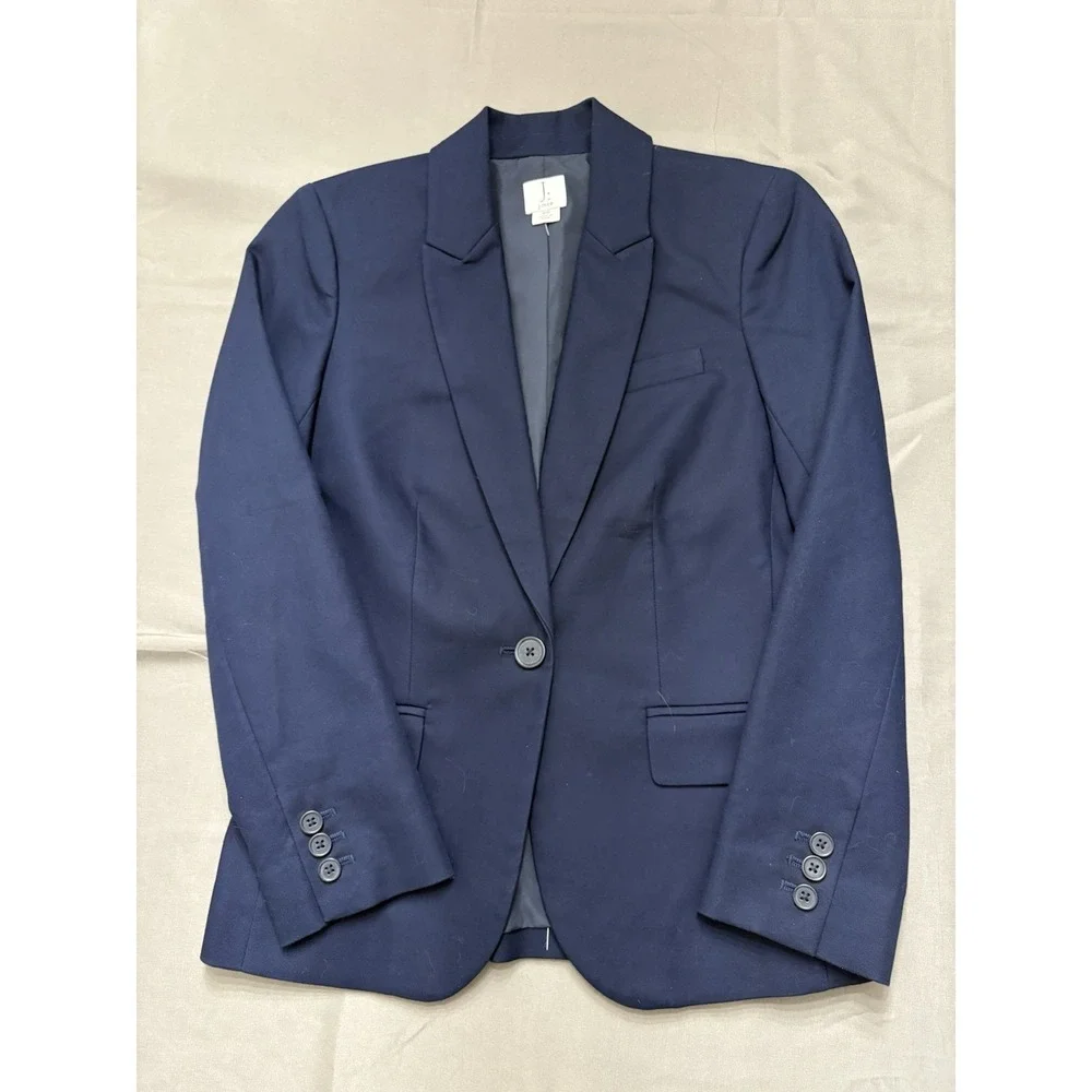 J. Crew Blazer Women's 00 NWOT Navy Single Button Work Office L1296 OfficeClassy